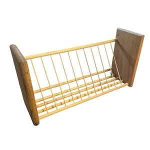 Vintage Midcentury Modern MCM Wooden CD Book Storage Rack Wall Mount or Tabletop